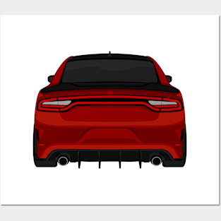 DODGE CHARGER DARK-RED Posters and Art